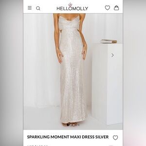 Hello Molly Sparkling Moment Maxi Dress Silver